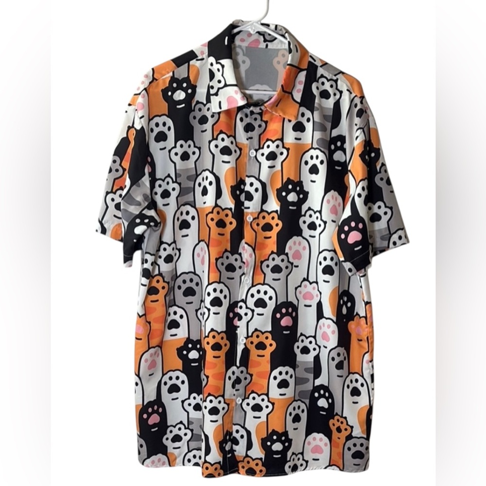 Men's cat paw print shirt